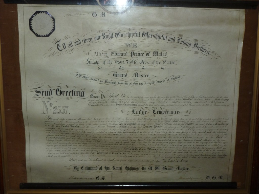 Lodge Temperance Warrant