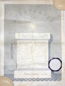 Bro James Cuthbert  Royal Arch Certificate